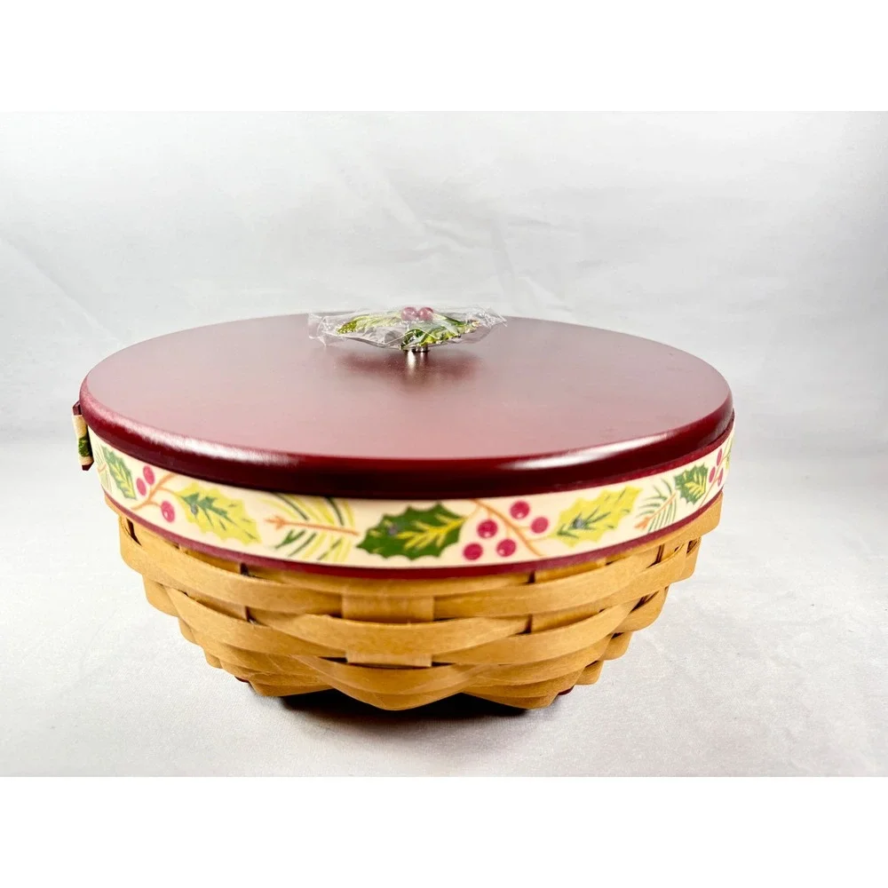Longaberger Holly Berry 2011 Christmas Collection Basket Lid Protector Red